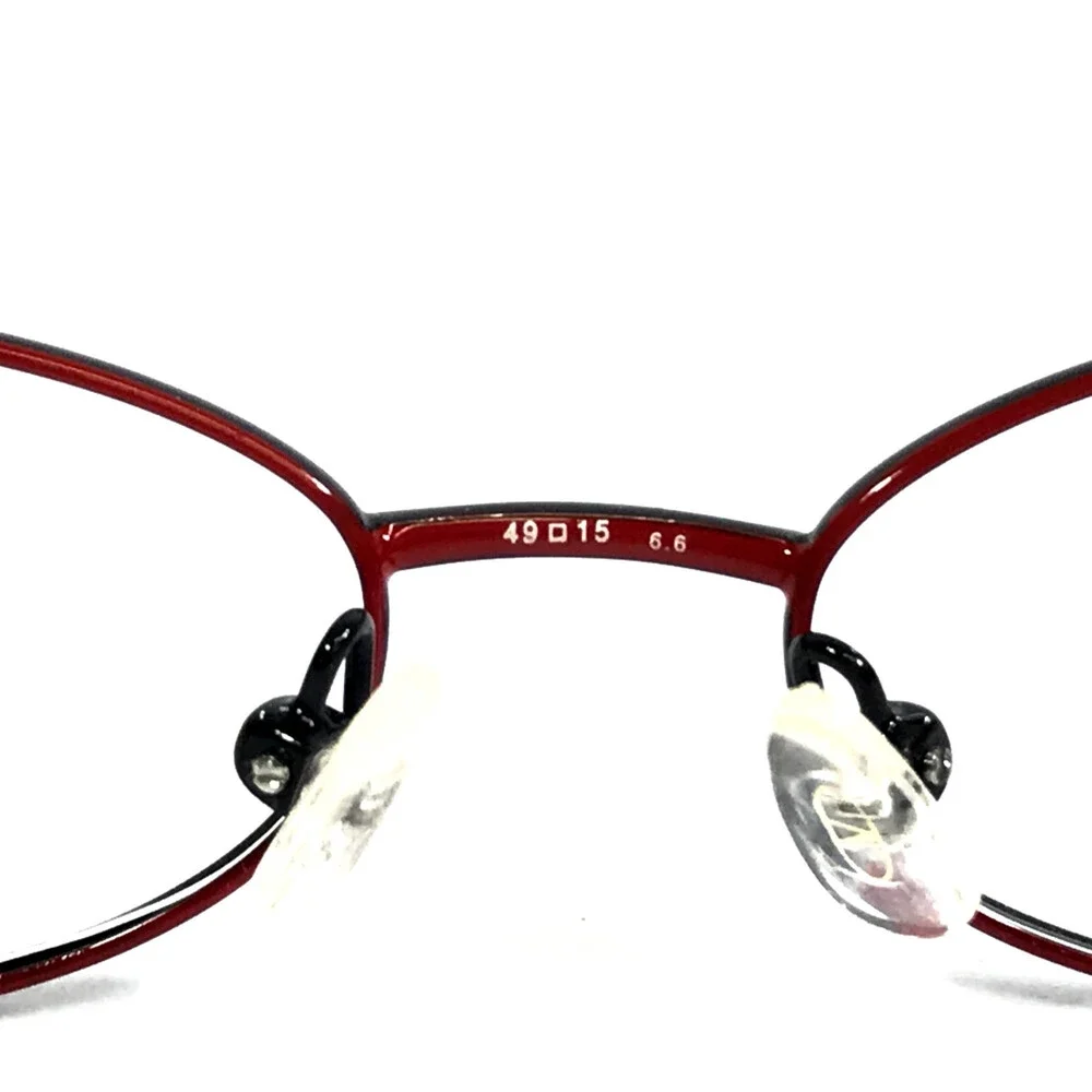 Vintage Valentino Petite Eyeglasses Frames 5496 0Q48 Black Red Oval 49-15-130